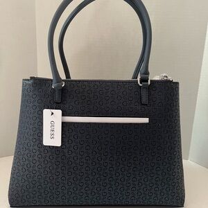 GUESS navy blue Keely satchel with coin purse.This item is brand new